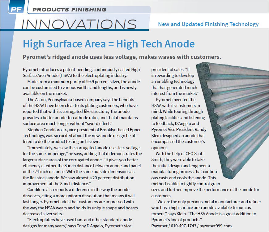High Surface Area - High Tech Anode